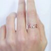 925 Silver Letter Engagement Ring with pave-set sparkling stones