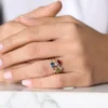 925 Silver London Blue Topaz and Diamond Ring