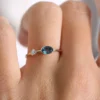 925 Silver London Blue Topaz and Diamond Ring - Image 6