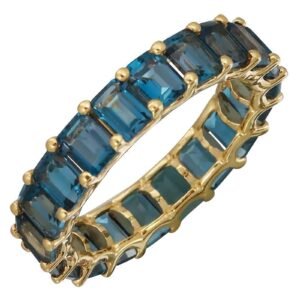 925 Silver London Blue Topaz Eternity Ring