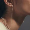 925 Silver Long Cascading Pearl Earrings