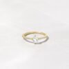 925 Silver Maddy Ring with oval-cut stone and gold plating