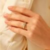 925 sterling silver ring with thick gold plating and bright detailing