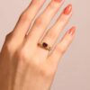 Bold 925 Silver Majestic Garnet Ring with refined decorative detailing