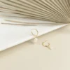 925 Silver Margot Pearl Hoops in 925 sterling silver with thick gold plating