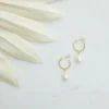 925 Silver Margot Pearl Hoops with elegant pearl and pave-set cubic zirconia accents