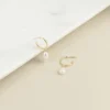 925 Silver Margot Pearl Hoops with pearl accents and a clean, elegant design