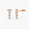 Marquise and round diamond studs in 925 sterling silver