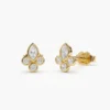 Crown-inspired 925 silver earrings with marquise and round stones
