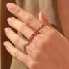 925 Silver Marquise Ruby Wedding Ring - Image 2