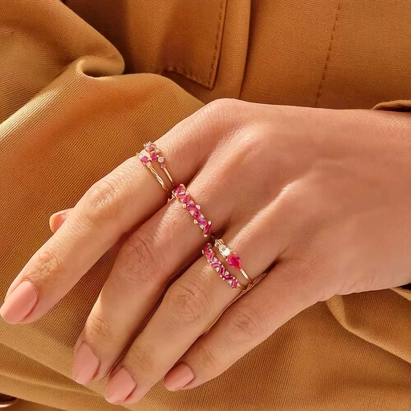 925 Silver Marquise Ruby Wedding Ring - Image 3