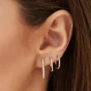Gold-plated 925 silver hoop earrings with bright, polished finish