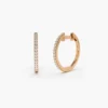 925 silver hoop earrings with sparkling CZ diamond stone detail