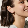 Milan Black Earrings with thick gold plating and clean finish