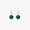 925 Silver Milan Green Earrings featuring sparkling cubic zirconia accents