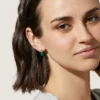 925 Silver Milan Green Earrings with emerald CZ detailing and polished finish