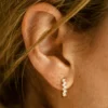 925 sterling silver huggie earrings with gold plating