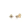 925 silver evil eye stud with bezel-set cubic zirconia sparkle