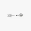 Mini cubic zirconia flatback stud in 925 sterling silver