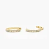Minimal mini huggies earrings with diamond-like CZ sparkle