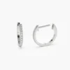 Small huggies earrings in 925 sterling silver with pave setting