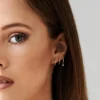 Mini diamond huggies earrings with nickel-free hypoallergenic finish