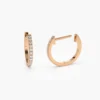 925 Silver Mini Diamond Huggies Earrings with timeless polished look