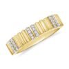 925 Silver Mini Fluted Diamond Ring with slim textured detailing