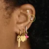 Playboy stud with pave-set Premium CZ Diamond stones