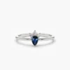 Petite ring design with premium CZ sapphire and diamond stones