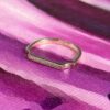 Sterling silver ring with bar design, pave CZ stones and pearl