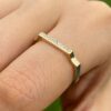 Modern ring with pearl accent and clean minimal silhouette
