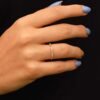 Minimal diamond wedding ring with premium CZ and pave setting