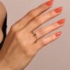 925 Silver Minimalist Garnet Oval Ring - Image 2