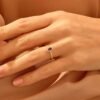 925 Silver Minimalist Garnet Oval Ring - Image 4