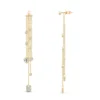 Gold plated sterling silver earring with mixed shape bezels