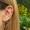925 Silver drop chain earring featuring Premium CZ Diamond stones