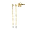 Mixed shape drop chain earring in 925 Sterling Silver
