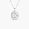925 Silver Moon and Crescent Necklace - Image 4