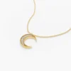 Sterling silver moon necklace with thick gold plating