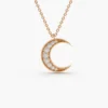 Soft celestial necklace with a graceful moon pendant