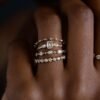 Gold-plated sterling silver ring with moon-inspired detailing