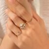 925 Silver Multi Birthstone Arched Ring with premium CZ stones in pave setting