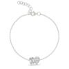 925 Silver Multi-shape 2-Diamond Statement Bracelet