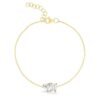 925 Silver Multi-shape 2-Diamond Statement Bracelet - Image 4
