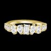 Multi-shape diamond band with mixed stone cuts