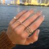 925 sterling silver band with bright gold plating