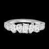 Pave-set ring with a refined multi-shape stone pattern