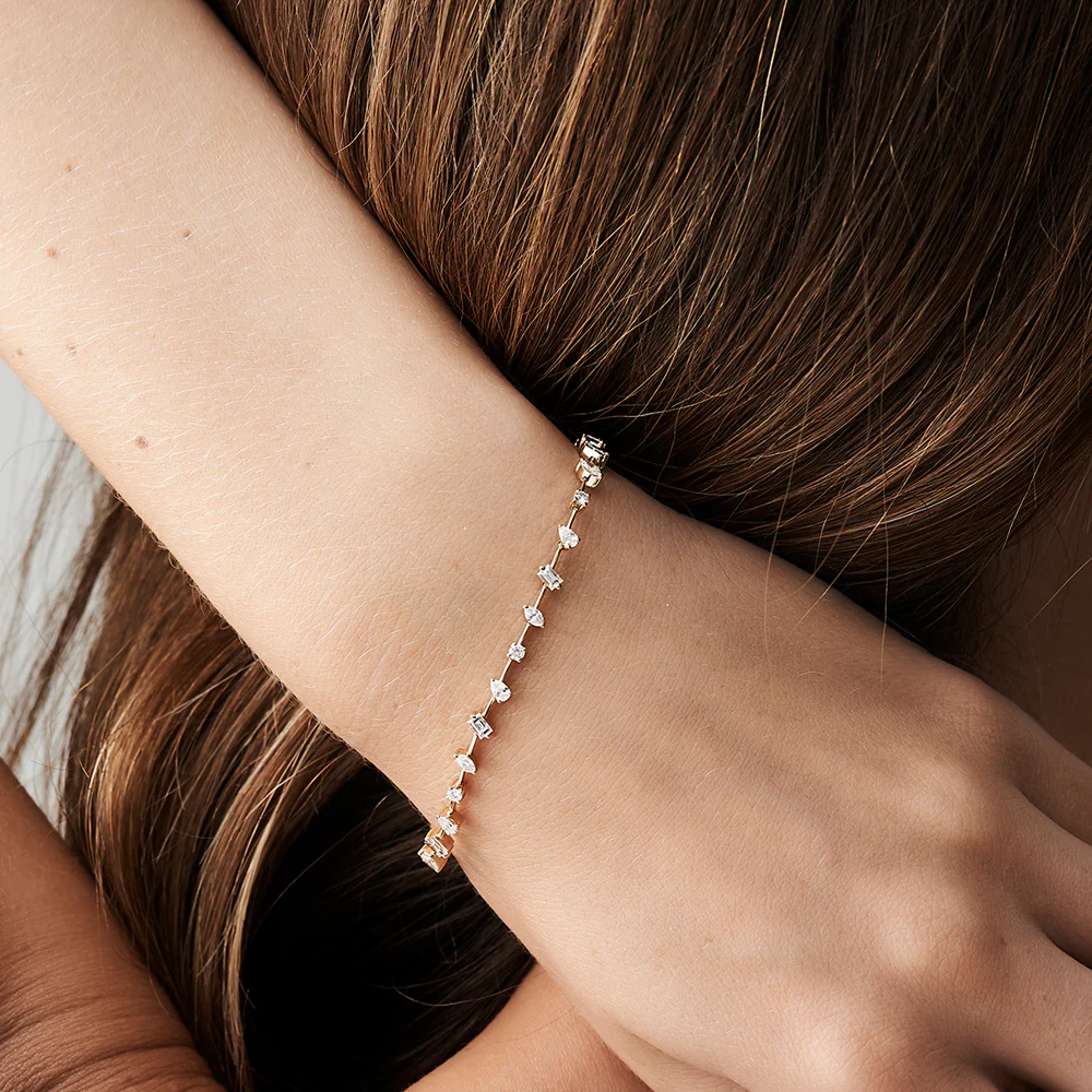 925 Silver Multi-Shape Diamond Bracelet
