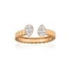 Sterling silver ring with thick gold plating and pave setting